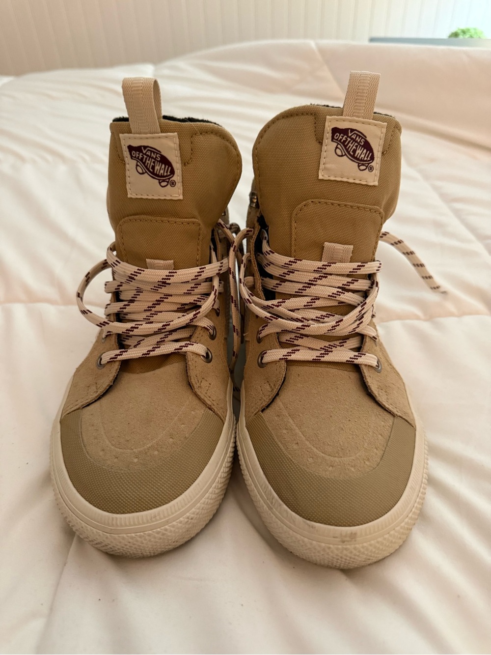 Vans High-Top Sneakers — Tan with Cream Soles